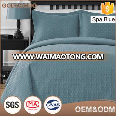 High Quality Oem Design Hotel Home Used Soft 100% Polyester Cotton Quilted Hotel Fitted Bedspread Set